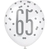 Balloons - Latex, Glitz Black Silver & White, 65, 12", 6 Count