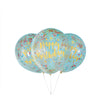 Balloons - Latex, Glitzy Gold, Birthday Clear with Confetti 12", 6 Count