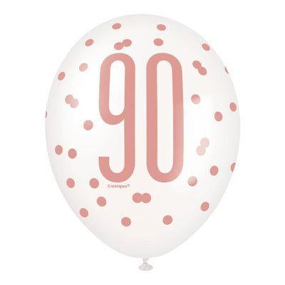 Balloons - Latex, Rose Gold, 90, 12", 6 Count