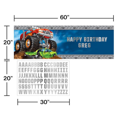 Banner Giant Monster Truck Rally With Stickers