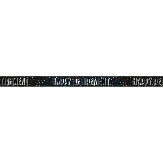 Banner Kit - Black, "Happy Retirement", 12ft