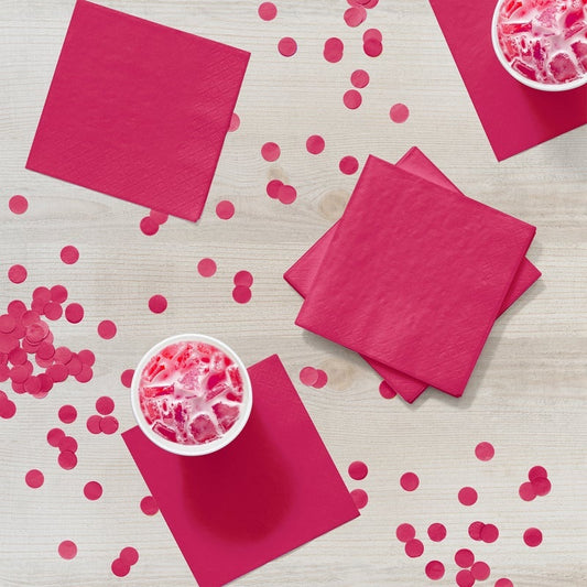 Beverage Napkin 50 Count 2-Ply Hot Magenta