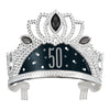 Birthday Glitz Black Age 50 Plastic Tiara