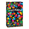 Black Bright Stars & Dots Happy Birthday Extra Jumbo Gift Bag, 22" x 16"