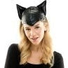 Black Cat Leather Cat Ears Headband