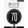 Black Glitz 18" Foil Balloons, 70th Birthday