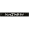 Black & Silver Glitz 30th Birthday Banner