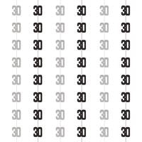 Black & Silver Glitz 30th Birthday Hanging Decorations