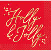 Blooming Holly Beverage Napkins, 16 Count