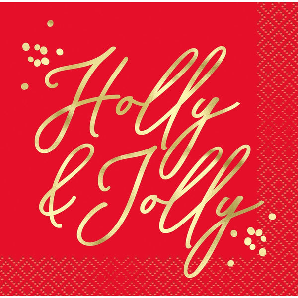 Blooming Holly Beverage Napkins, 16 Count