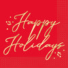 Blooming Holly "Happy Holidays" Lunch Napkins, 16 Count