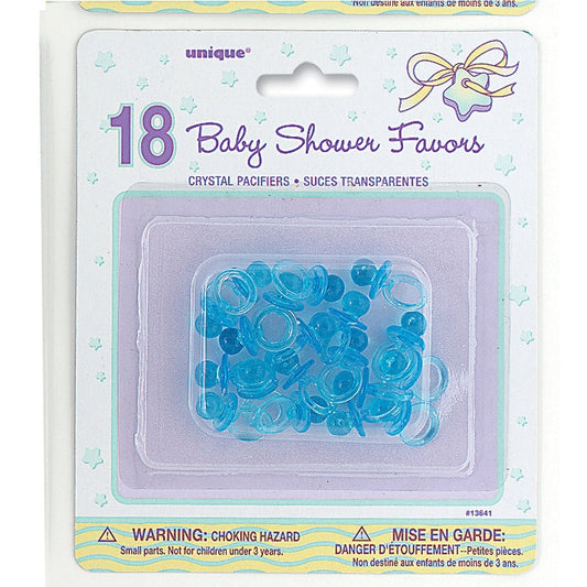 Blue Crystal Pacifier Favors 1", 18 Count