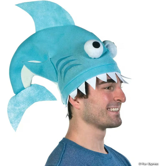 Blue & White Shark Fin Hat