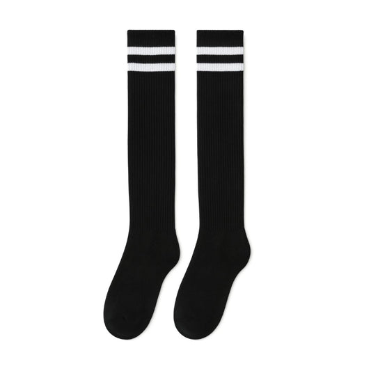Black Knee-High Striped Socks