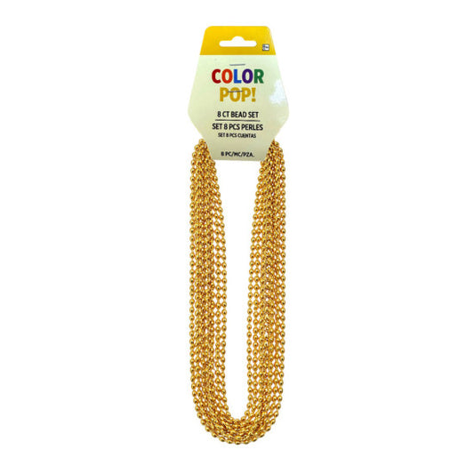 Gold 30" Oval Beads, 8 Count