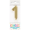 Candle - Number 1, Mini Metallic Gold, Pick Birthday