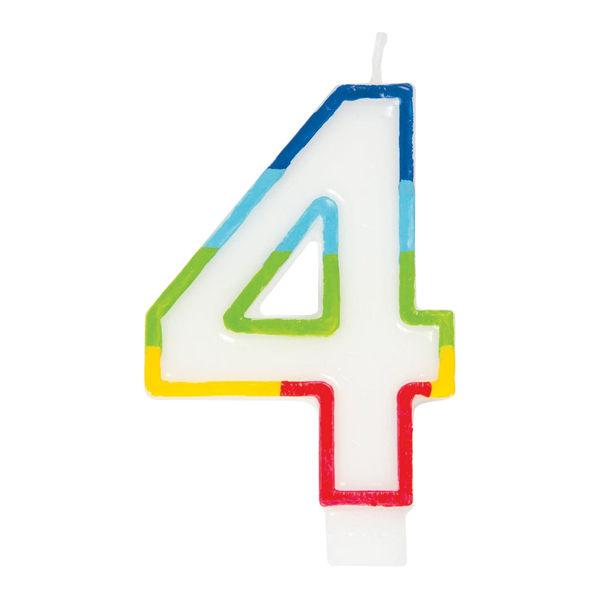 Candle - Rainbow Border Number 4 Birthday