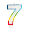 Candle - Rainbow Border Number 7 Birthday