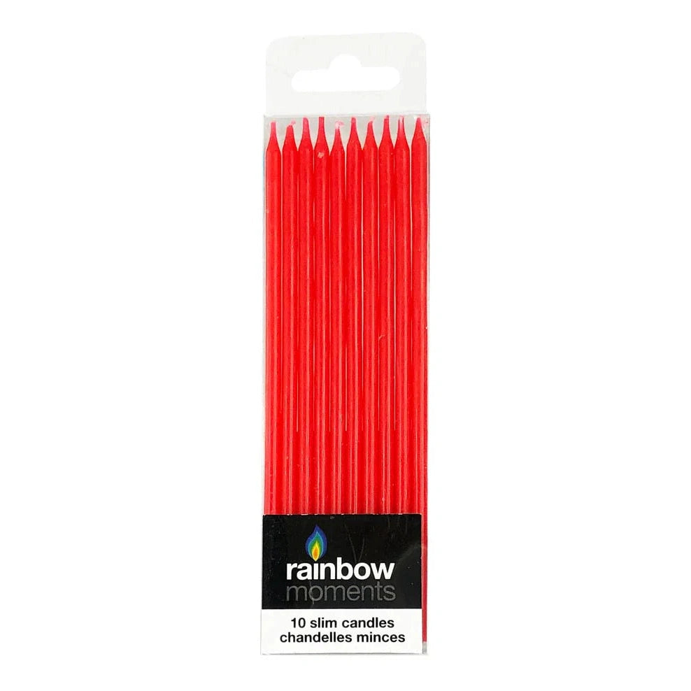 Candle - Thin 10 Count Red