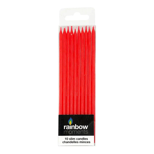 Candle - Thin 10 Count Red