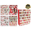 Christmas Foil Hot Stamp HOHOHO Premium Matte Gift Bag - Large. 4 Assorted, 1 Per