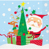 Colorful Santa 5" Beverage Napkins, 16 Count