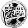 Congrats Grad 18" Silver Foil Balloon