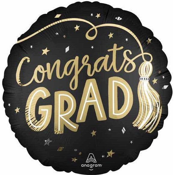 Congrats Grad 18" Tassles Foil Balloon