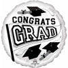 Congrats Grad 18" White Foil Balloon