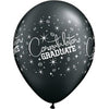 Congrats Graduate 11" Black Latex Balloons, 50 Count