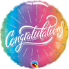 Congratulations Vibrant Ombre Foil Balloon, 18" packaged
