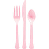 Cutlery Assortment - New Pink, Reusable Plastic, 24 Count