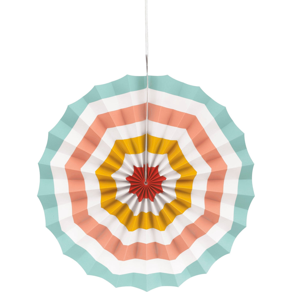 Decoration - Paper Fans, Poolside Summer, Assorted Colors, 5 Count