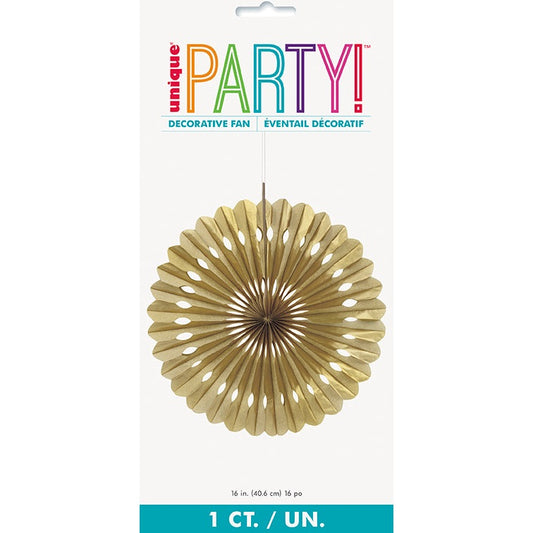 Decorative Fan – 16" – Gold