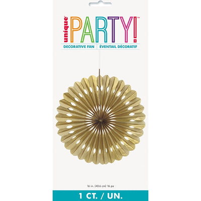 Decorative Fan – 16" – Gold