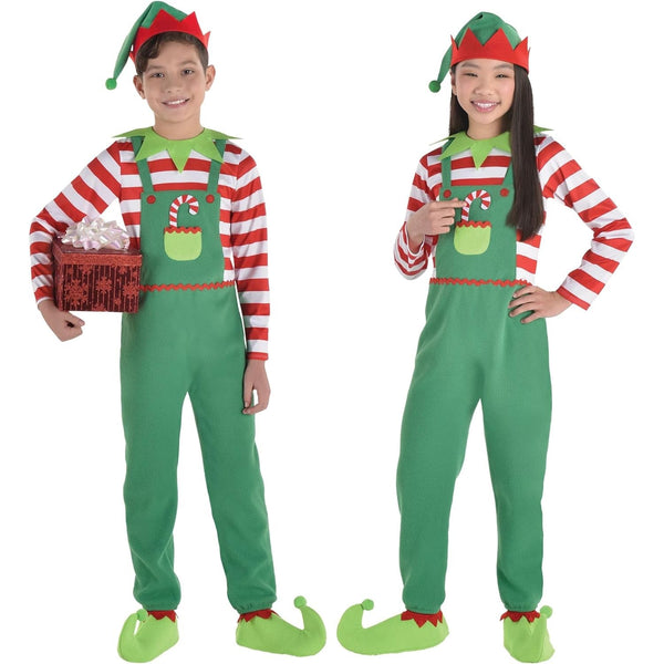 Elf Unisex Halloween Costume for Kids - Childrens Party and Cosplay Holiday Outfit, 4 Pcs.