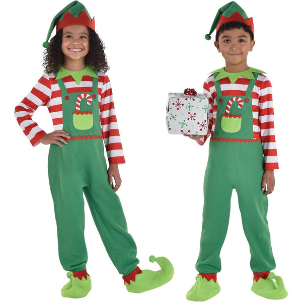 Elf Unisex Halloween Costume for Kids - Childrens Party and Cosplay Holiday Outfit, 4 Pcs.