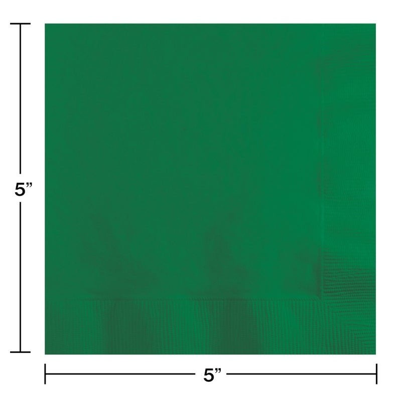 Emerald Green 2-Ply Beverage Napkins 50CT