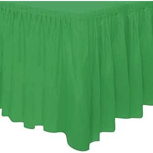 Emerald Green Plastic Table Skirt 14' x 29"