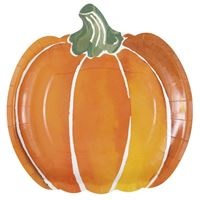 8 Fall Flair 9" Pumpkin-shaped Plates