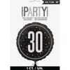 Foil Balloon - 30th Birthday, Glitz Black, 18"
