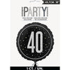 Foil Balloon - 40th Birthday, Glitz Black, 18"
