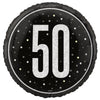 Foil Balloon - 50th Birthday, Glitz Black, 18"