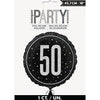 Foil Balloon - 50th Birthday, Glitz Black, 18"