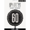 Foil Balloon - 60th Birthday, Glitz Black, 18"