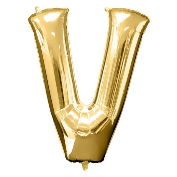Foil Balloon - Jumbo Gold Letter V