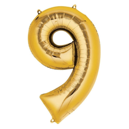 Foil Balloon - Jumbo Gold Number 9