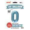 Foil Balloon - Jumbo Number Light Blue 0