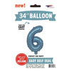 Foil Balloon - Jumbo Number Light Blue 6