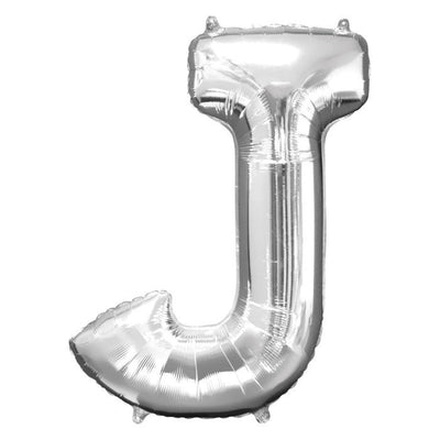 Foil Balloon - Jumbo Silver Letter J